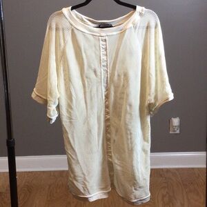 XL Carmen Marc Valvo Swimwear cream mesh coverup
